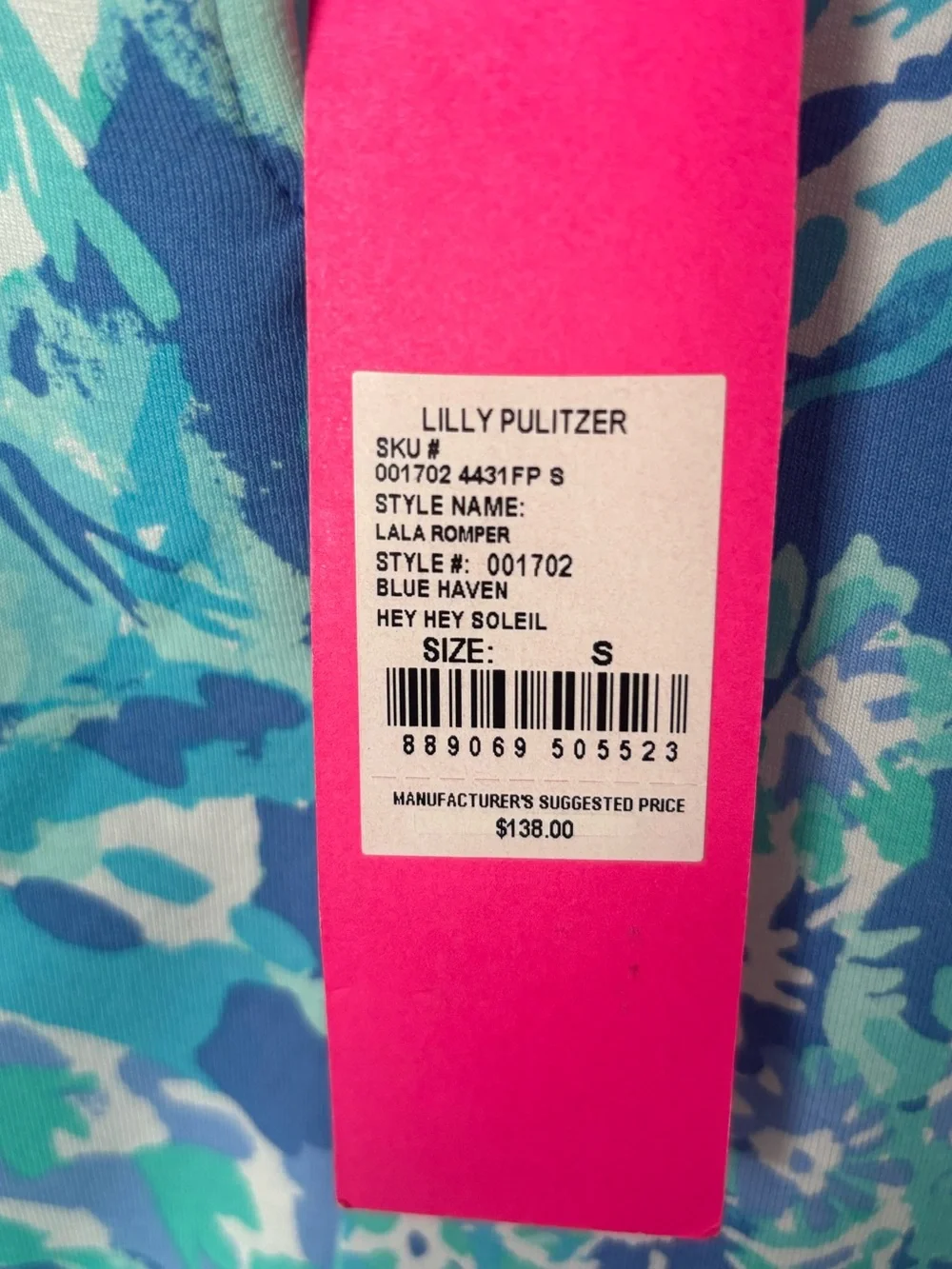 Lilly Pulitzer Lala Halter Romper in Blue Haven Hey Hey Soleil size small NWT - Picture 4 of 8